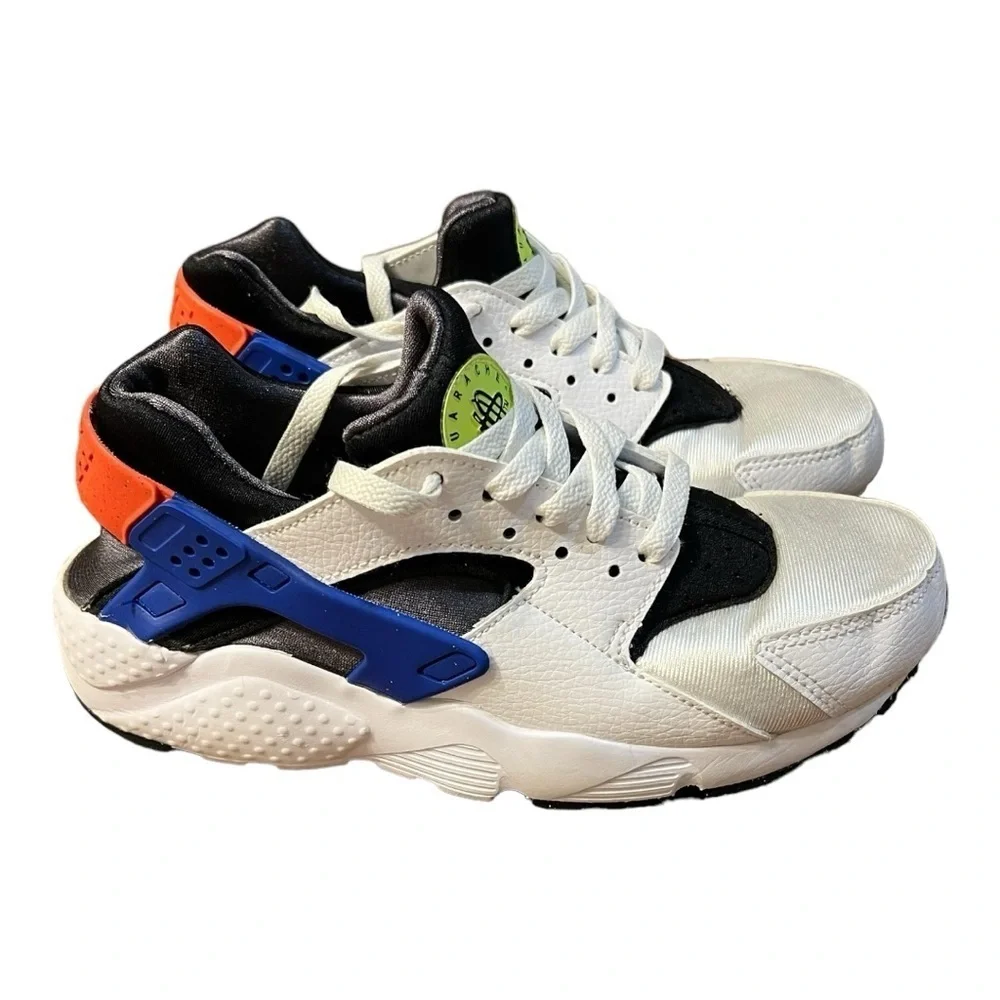 Nike Huarache Run GS DQ0975-100 White Bright Crimson Kids Boys Size 6Y